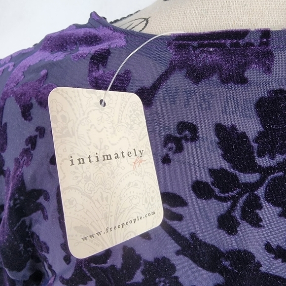 Free People Intimately M Magic Hour Bodysuit Deep Sea Velvet Whimsygoth New - Picture 7 of 8